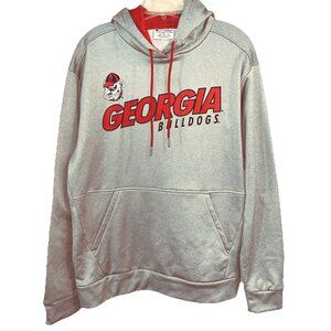 Champion Georgia Bulldogs Hoodie Gray Logo Kangaroo Pocket Football  Fleece Sz M